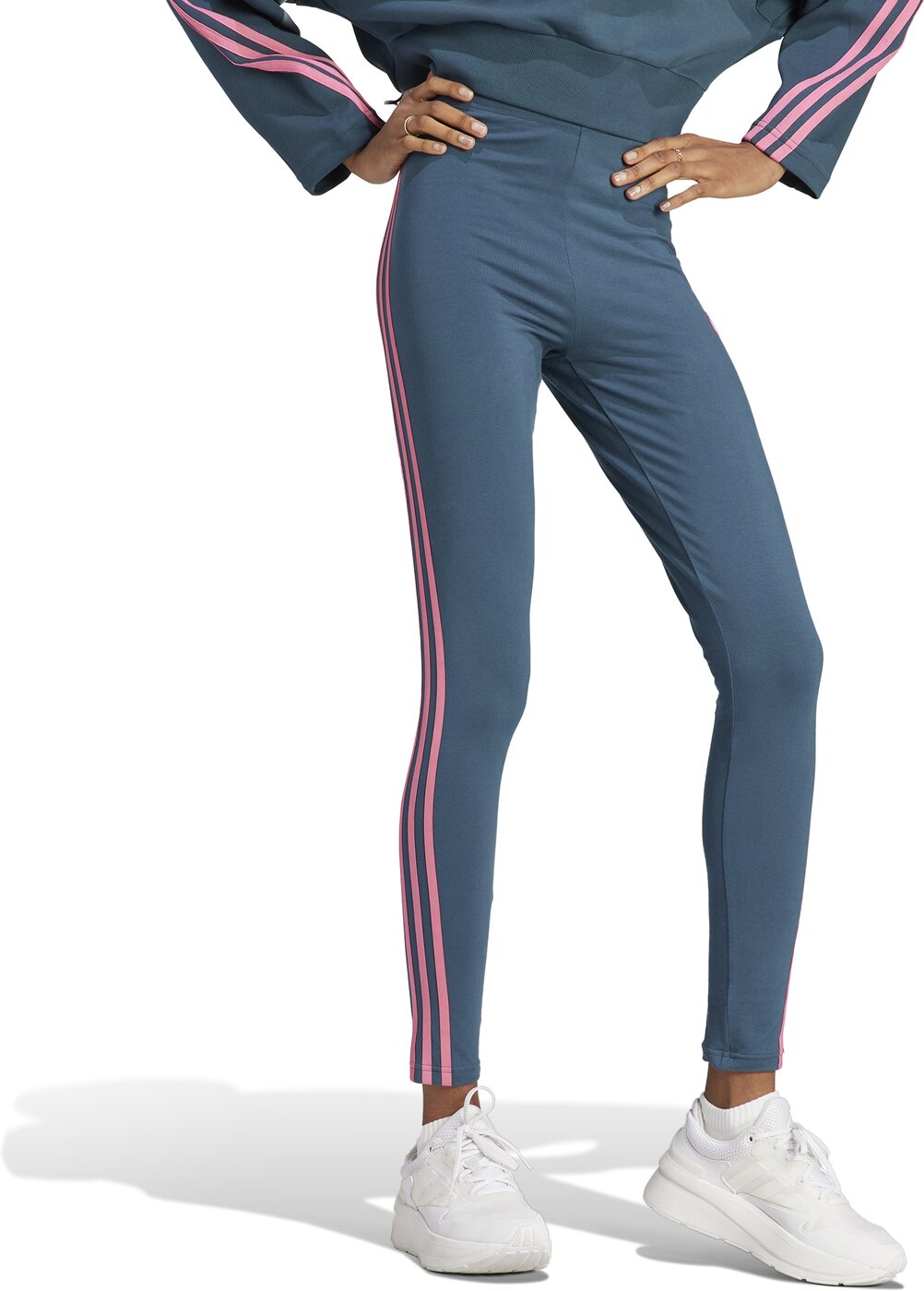 Adidas W FI 3S LEGGING Cow Hide/Syrah/Blush – Bild 4