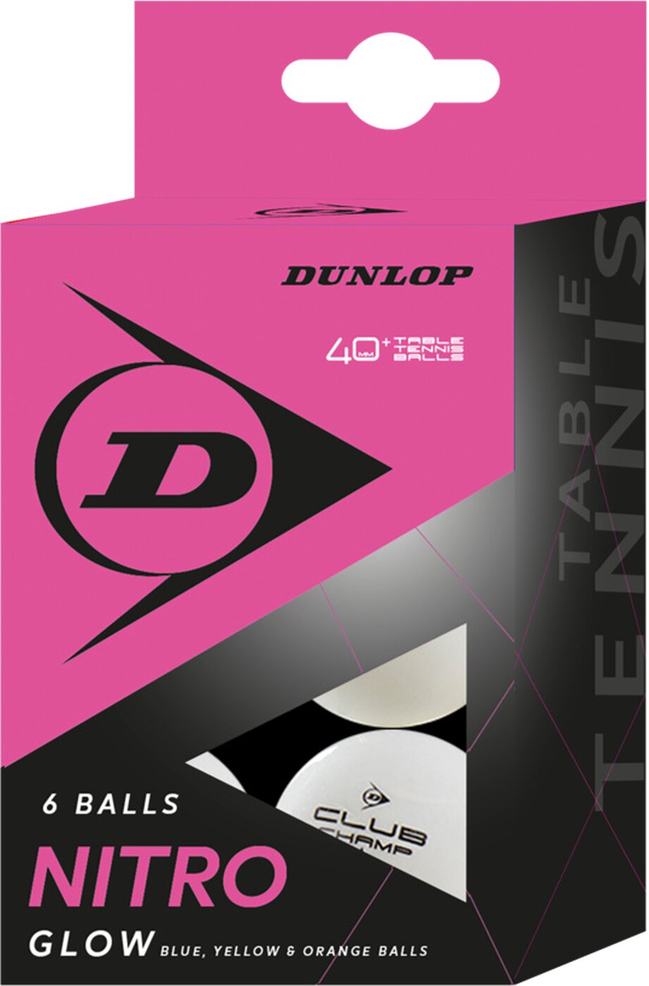 DUNLOP 40+ NITRO GLOW 6 BALL BUNT YELLOW/ORANGE/BLUE