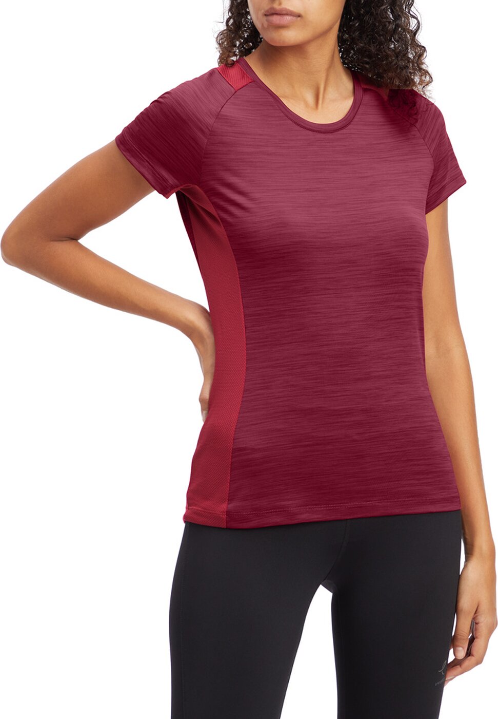 ENERGETICS Da.-T-Shirt Evii SS W MELANGE/RED DARK/RED – Bild 4
