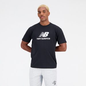 New Balance Essentials Stacked Logo Cotton Jersey Sh Black