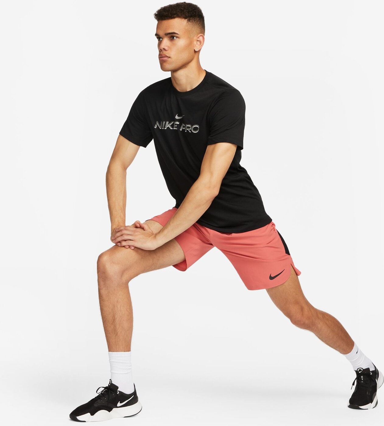 NIKE M NK DF TEE DB NIKE PRO BLACK/WHITE/WHITE – Bild 3