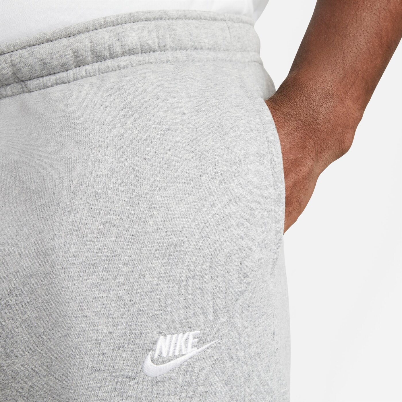 NIKE M NSW CLUB PANT CF BB DK GREY HEATHER/MATTE SILVER/W – Bild 5