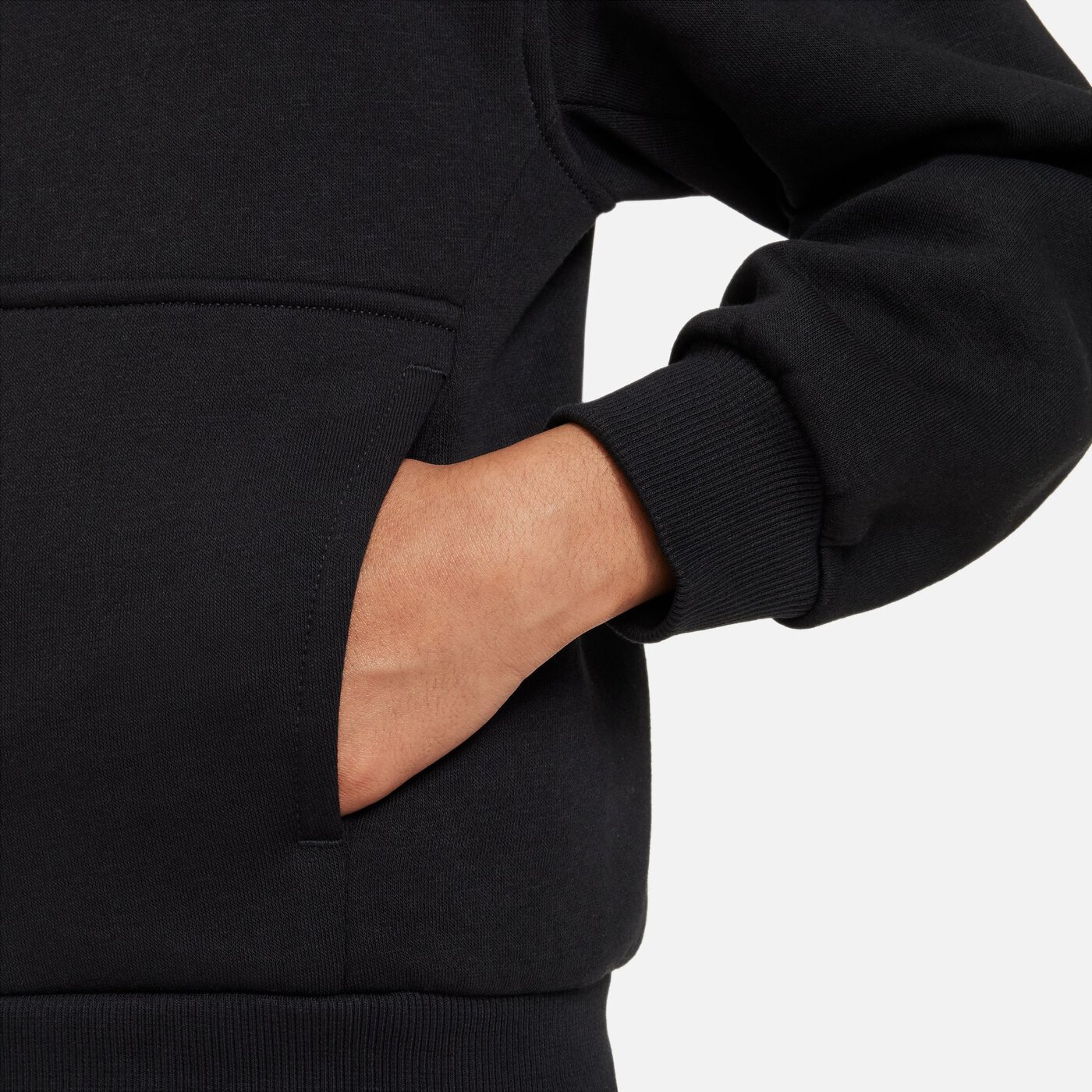 NIKE K NSW CLUB FLC HD FZ LS LBR BLACK/WHITE/WHITE – Bild 5