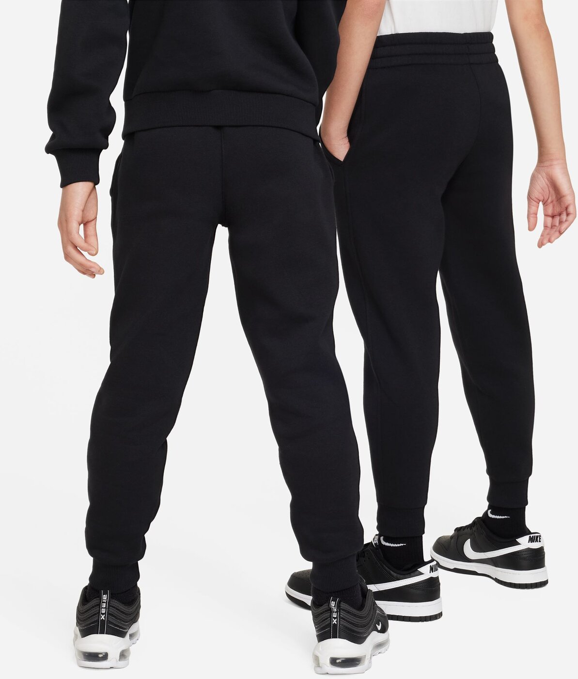 NIKE K NSW CLUB FLC JGGR LBR BLACK/WHITE/WHITE