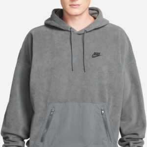 NIKE swim M NK CLUB+ POLAR FLC PO HOODIE IRON GREY/BLACK/WHITE