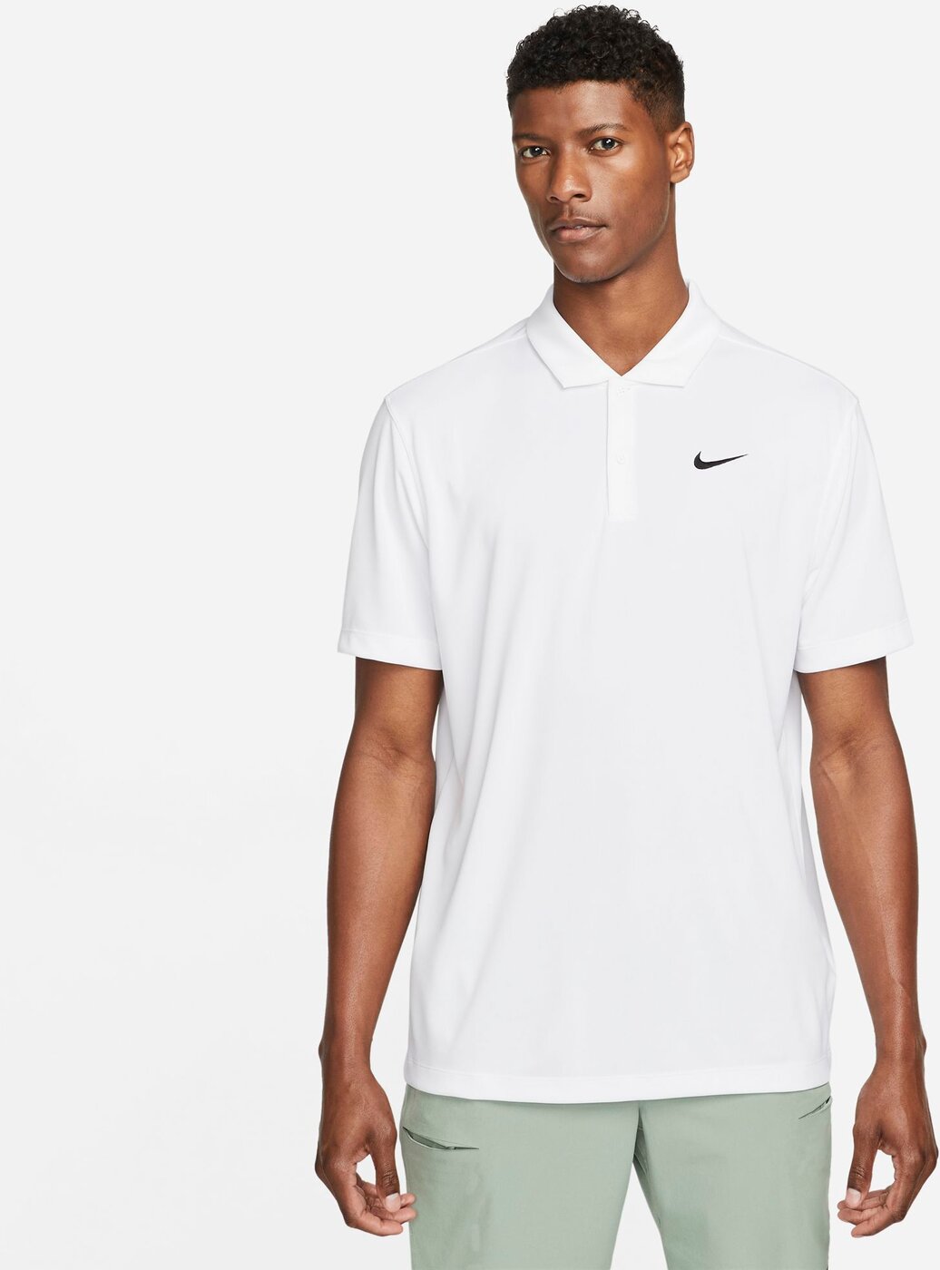 NIKE M NKCT DF POLO SOLID WHITE/METALLIC SILVER