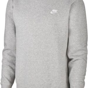 NIKE M NSW CLUB CRW BB DK GREY HEATHER/MATTE SILVER/W