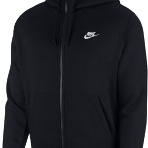 NIKE M NSW CLUB HOODIE FZ BB BLACK/WHITE/WHITE