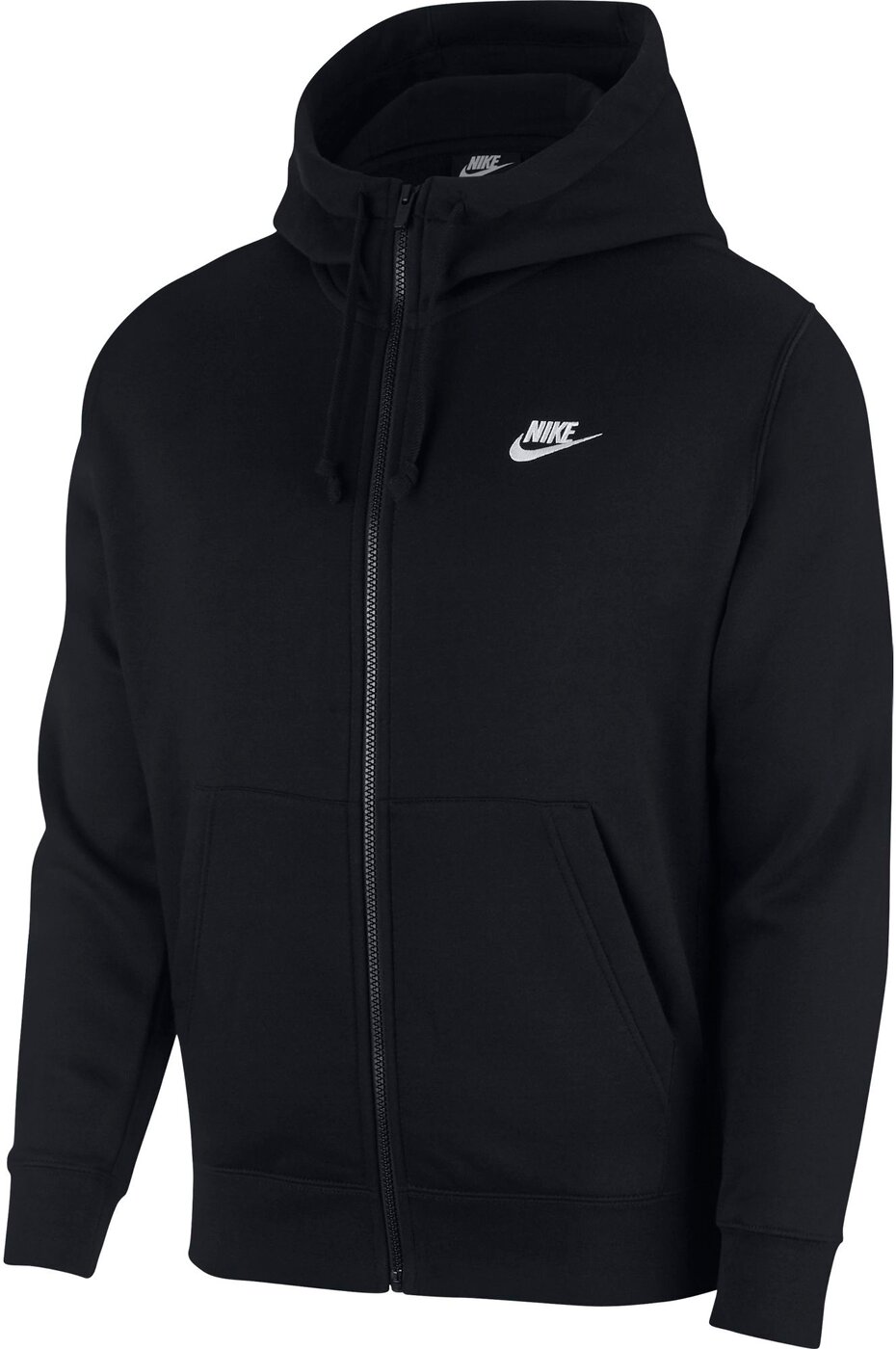 NIKE M NSW CLUB HOODIE FZ BB BLACK/WHITE/WHITE