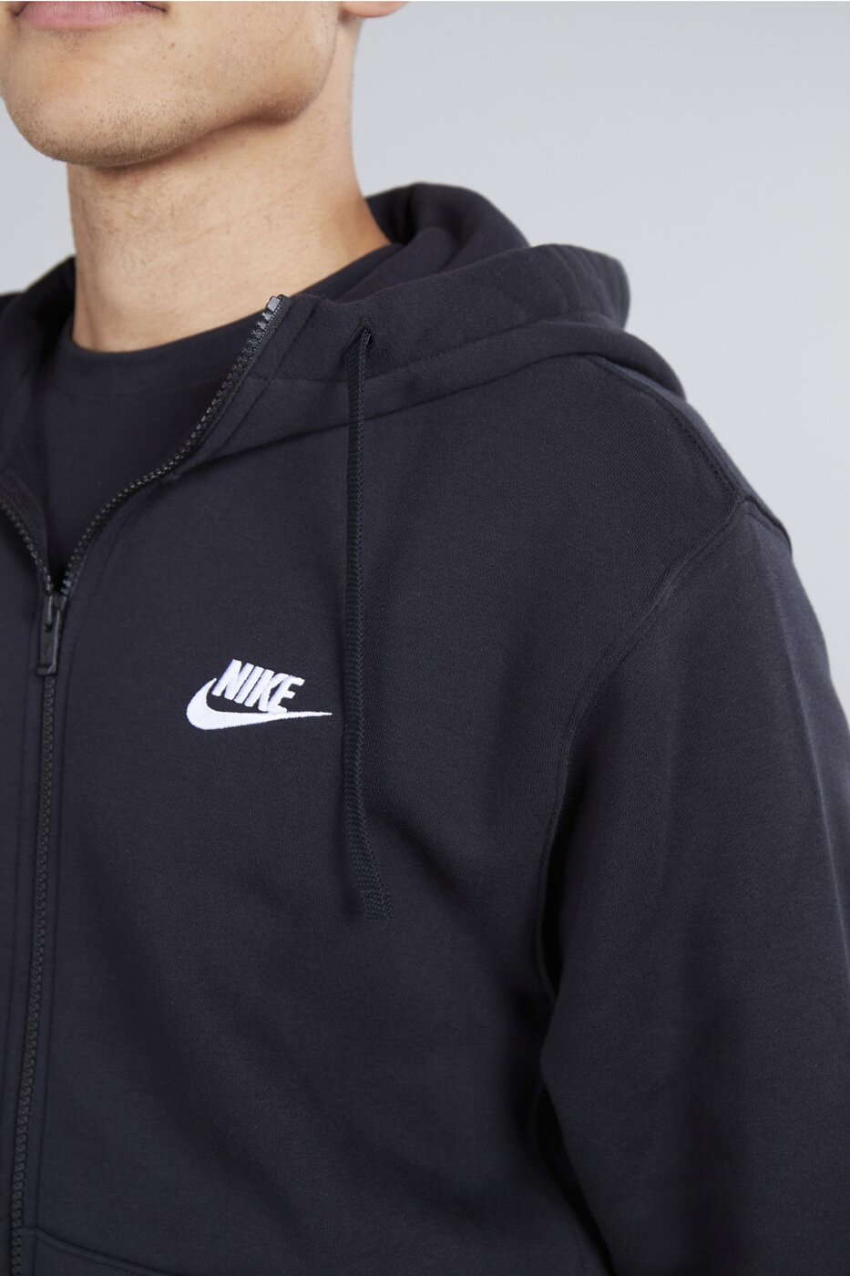 NIKE M NSW CLUB HOODIE FZ BB BLACK/WHITE/WHITE – Bild 8