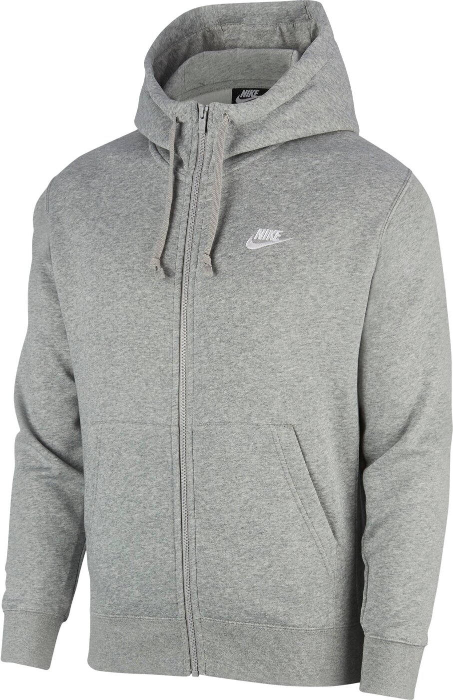 NIKE M NSW CLUB HOODIE FZ BB DK GREY HEATHER/MATTE SILVER/W