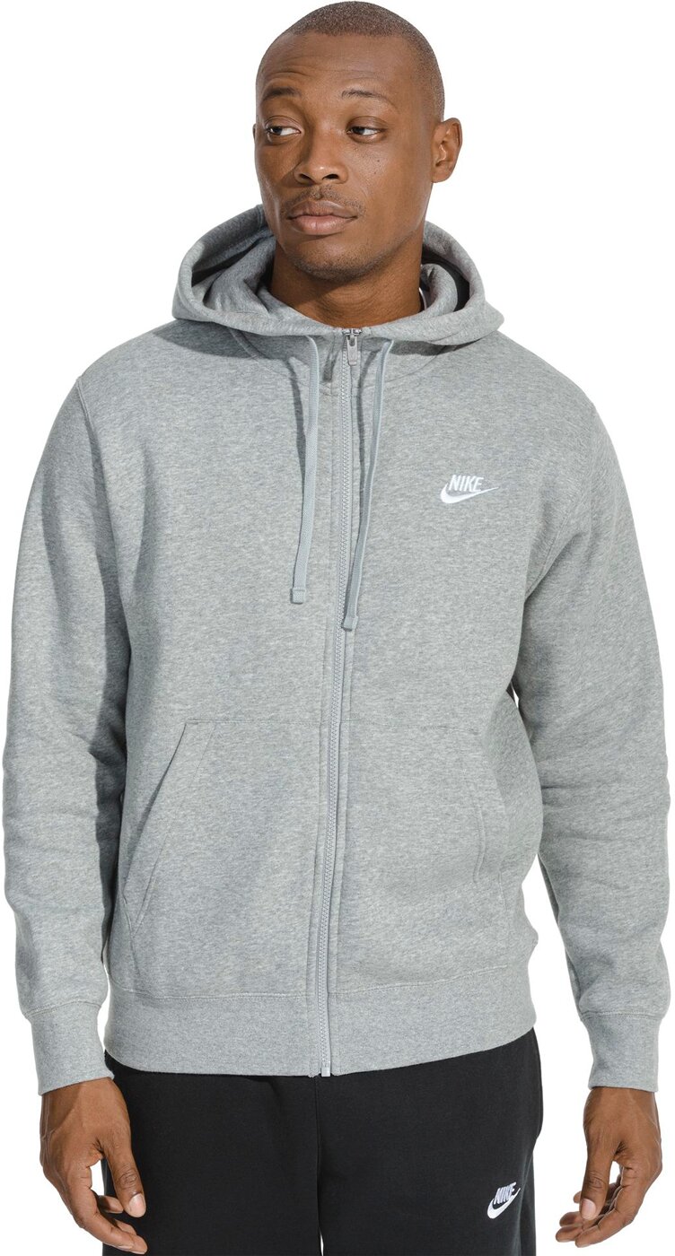 NIKE M NSW CLUB HOODIE FZ BB DK GREY HEATHER/MATTE SILVER/W – Bild 6