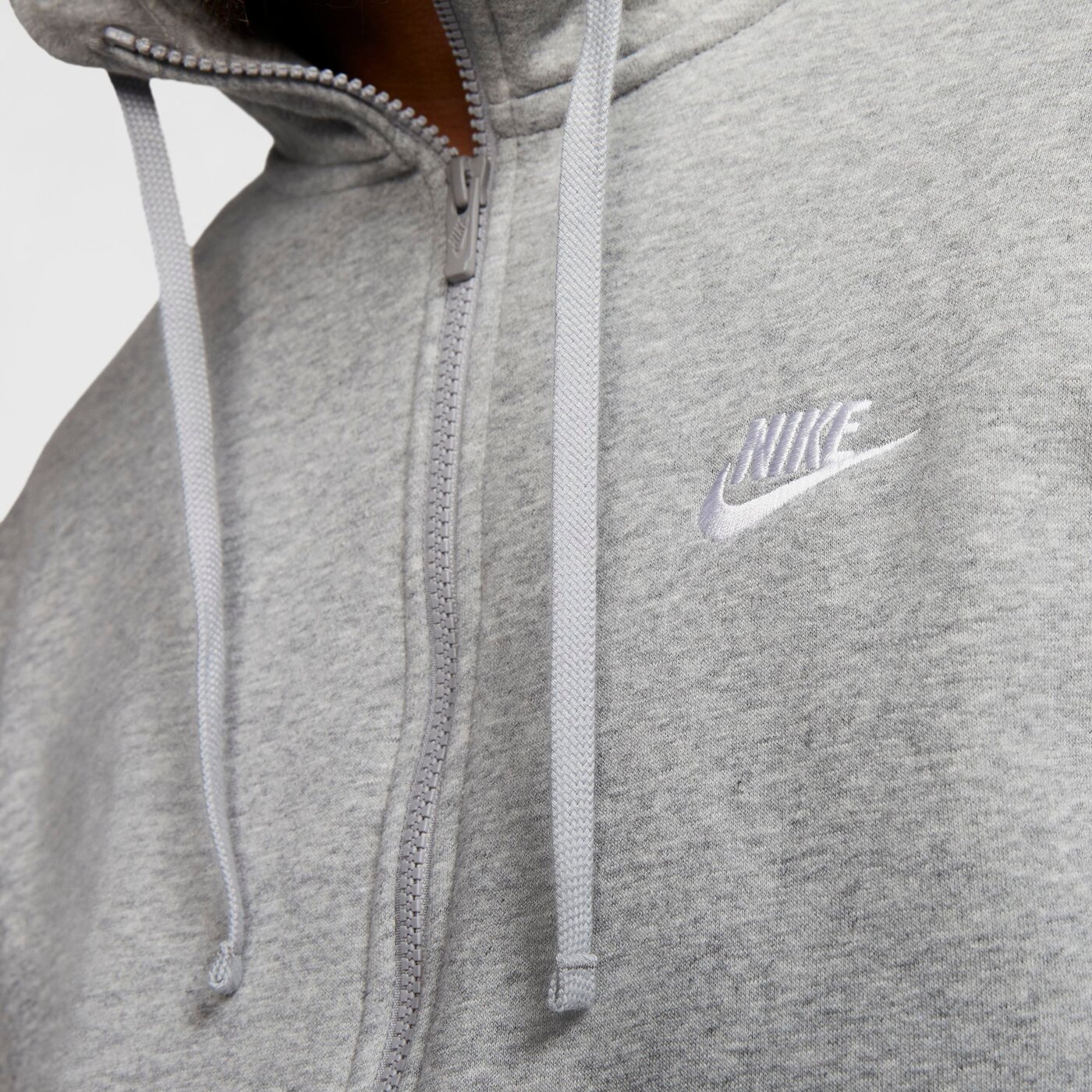 NIKE M NSW CLUB HOODIE FZ BB DK GREY HEATHER/MATTE SILVER/W – Bild 9