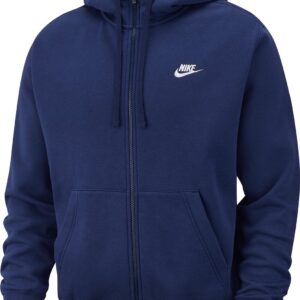 NIKE M NSW CLUB HOODIE FZ BB MIDNIGHT NAVY/METALLIC SILVER