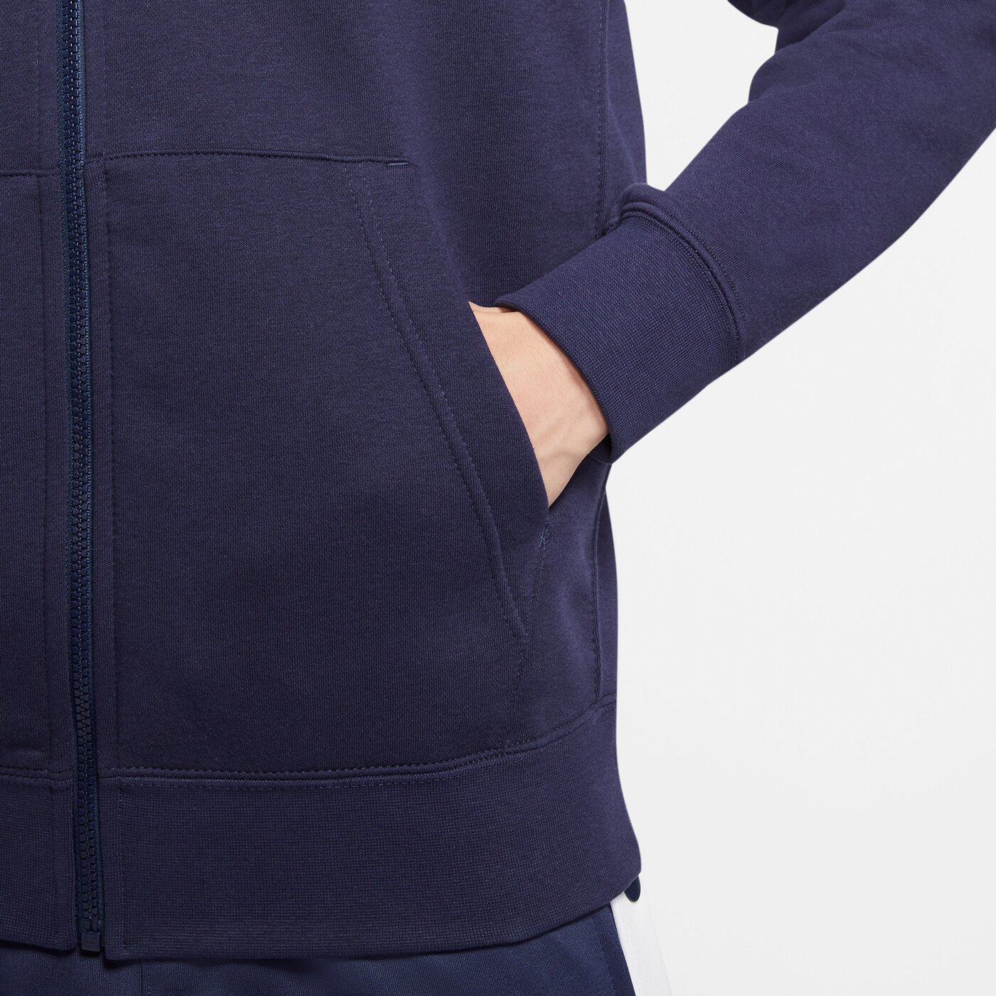 NIKE M NSW CLUB HOODIE FZ BB MIDNIGHT NAVY/METALLIC SILVER – Bild 7