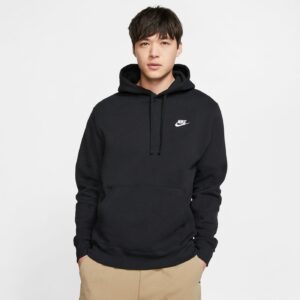 NIKE M NSW CLUB HOODIE PO BB BLACK/WHITE/WHITE