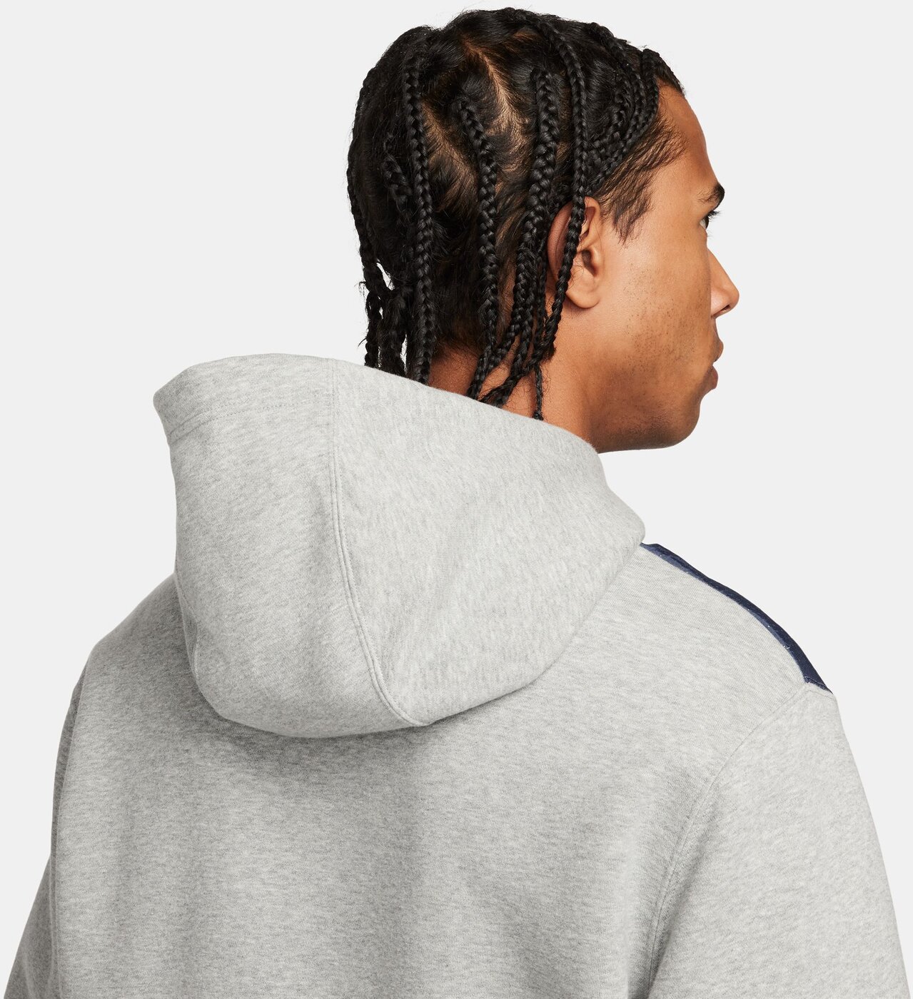 NIKE M NSW SP FLC FZ HOODIE BB DK GREY HEATHER/MATTE SILVER/W – Bild 6