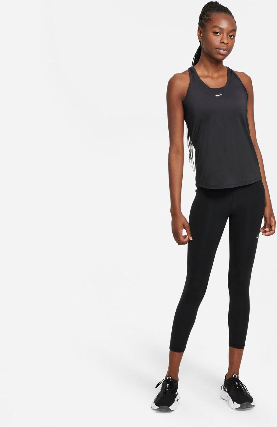 NIKE W NK ONE DF SLIM TANK BLACK/WHITE/WHITE – Bild 3