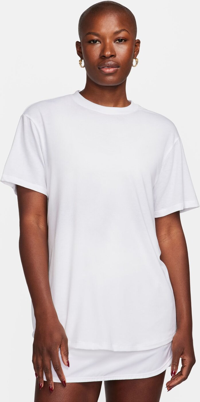 NIKE W NK ONE RELAXED DF SS TOP WHITE/METALLIC SILVER