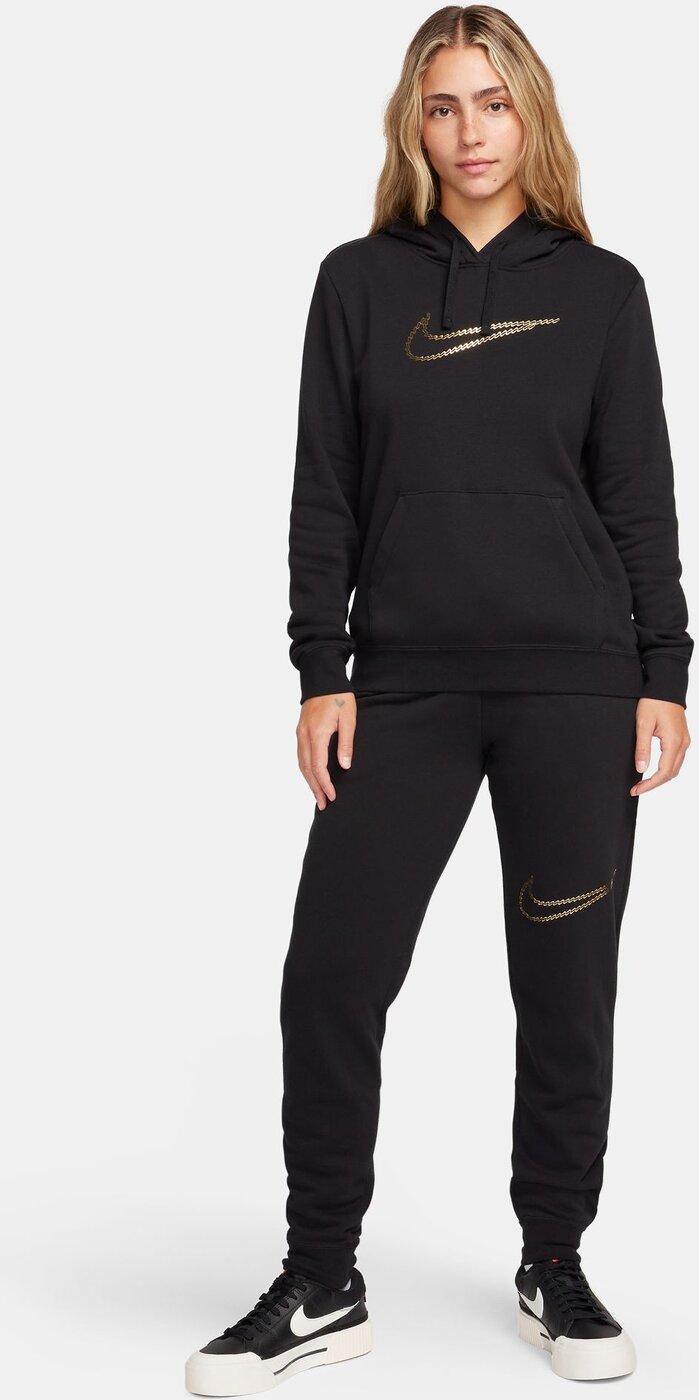 NIKE W NSW PE CLB FLC SHINE OS PO BLACK/WHITE/WHITE – Bild 3