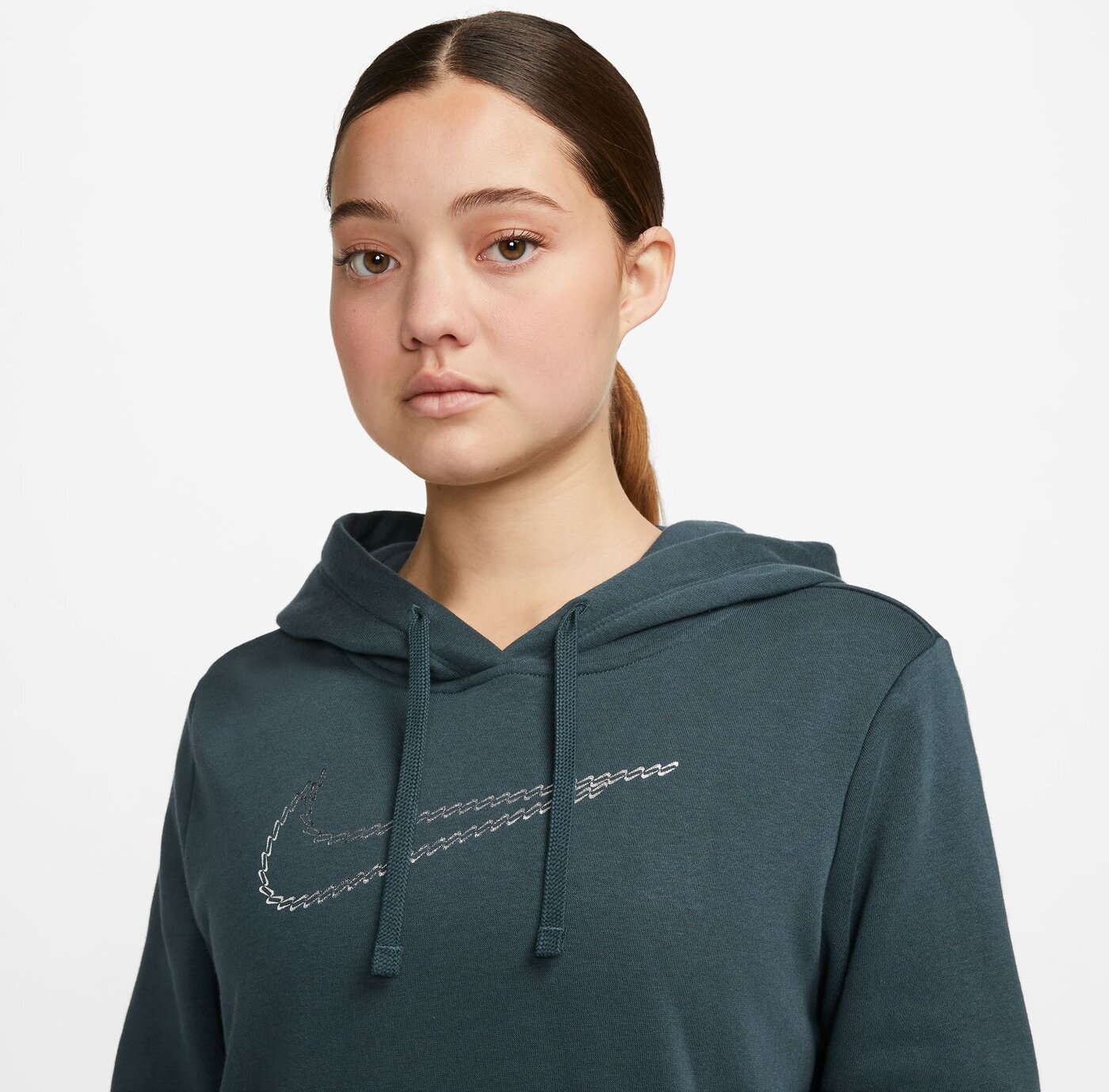 NIKE W NSW PE CLB FLC SHINE OS PO DEEP JUNGLE – Bild 3