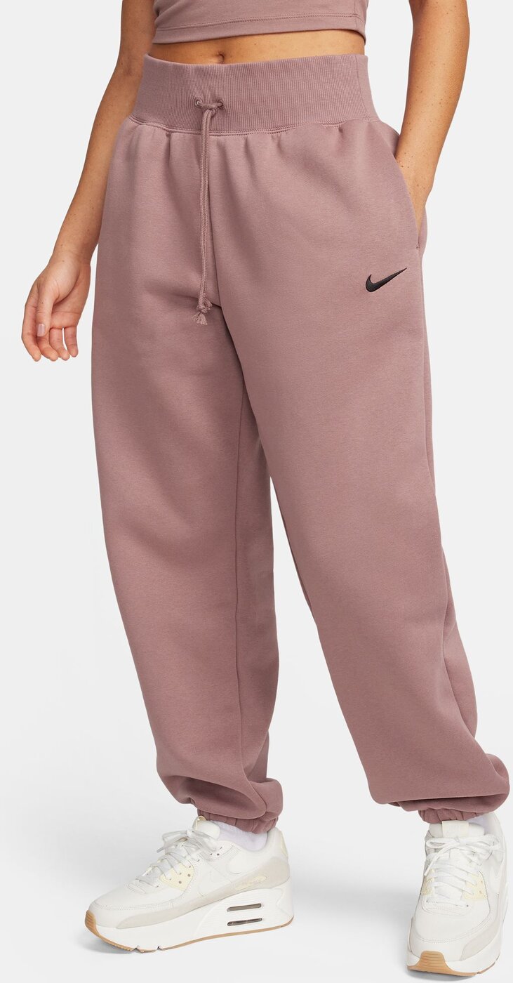 NIKE W NSW PHNX FLC HR OS PANT SMOKEY MAUVE/BLACK