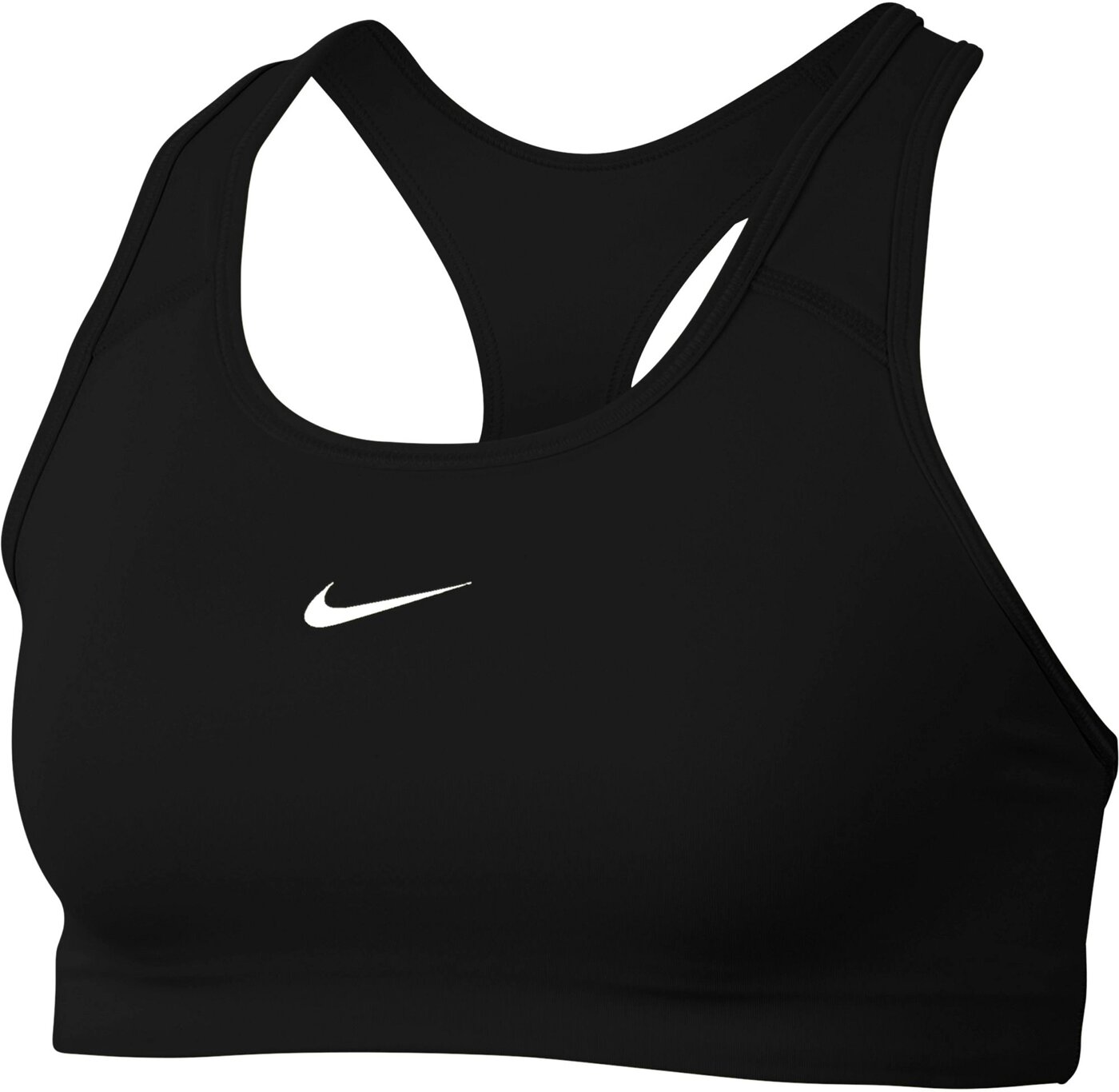 NIKE W NK DF SWSH 1PP BRA BLACK/WHITE/WHITE