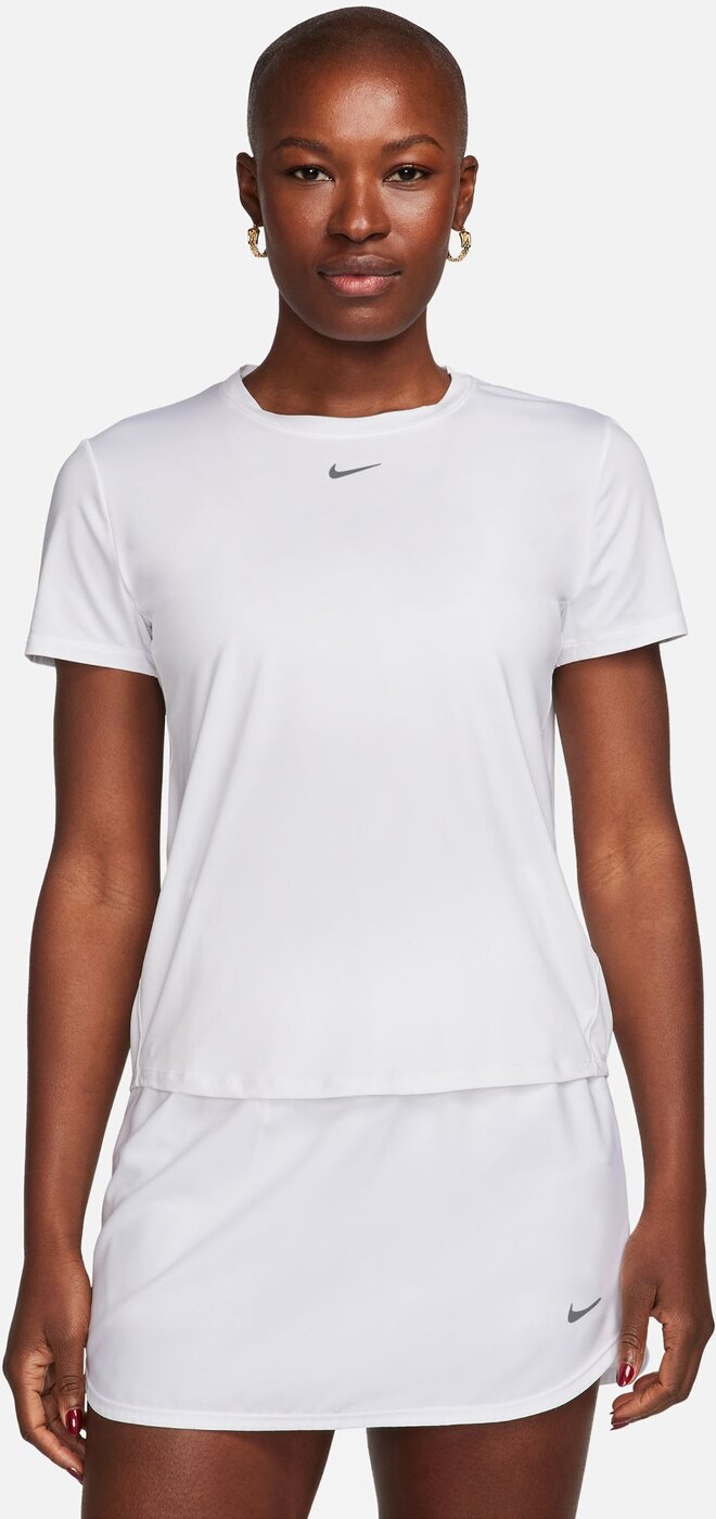 NIKE W NK ONE CLASSIC DF SS TOP WHITE/METALLIC SILVER