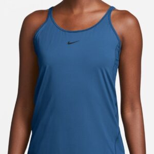 NIKE W NK ONE CLASSIC DF STRPY TANK COURT BLUE