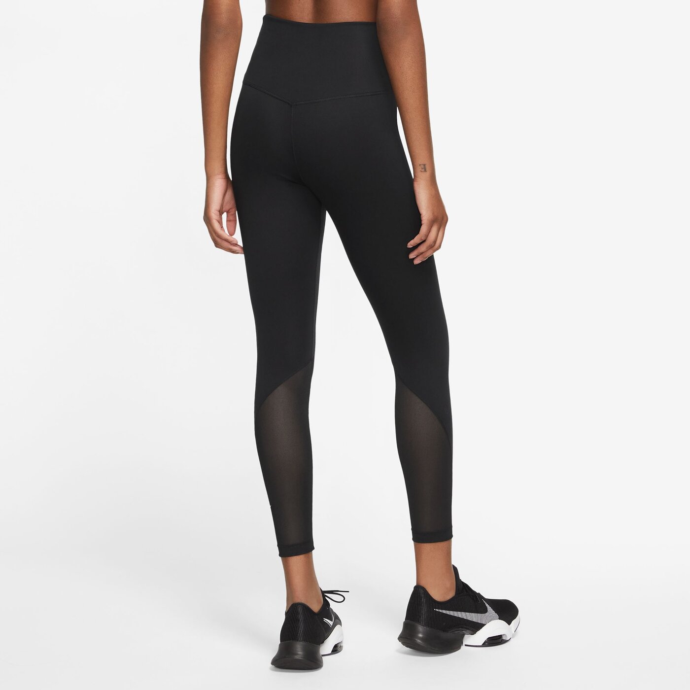 NIKE W NK ONE DF HR 7/8 TIGHT BLACK/WHITE/WHITE – Bild 2