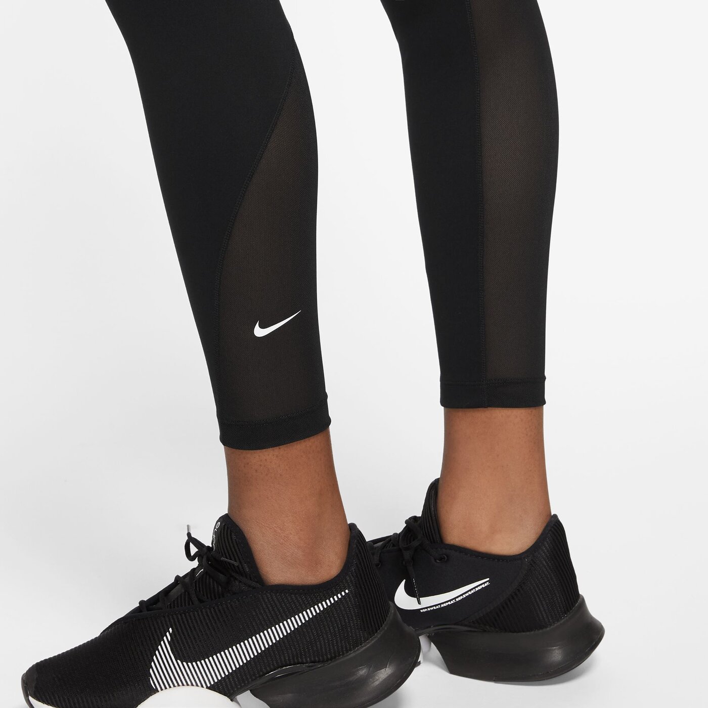 NIKE W NK ONE DF HR 7/8 TIGHT BLACK/WHITE/WHITE – Bild 3