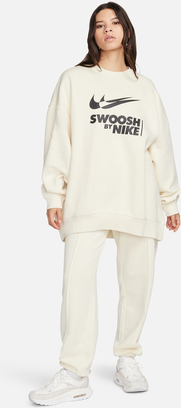 NIKE W NSW FLC OS CREW GLS COCONUT MILK/BLACK – Bild 3