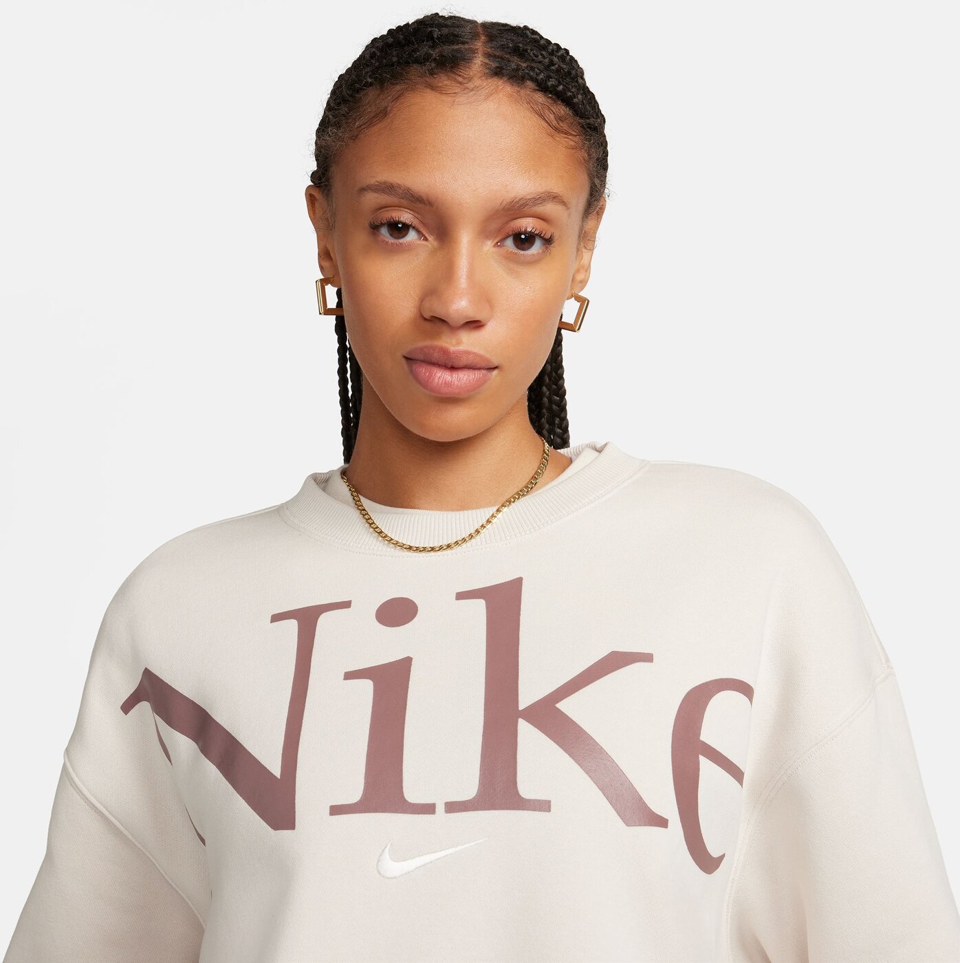 NIKE W NSW PHNX FLC OS LOGO CREW LT OREWOOD BRN/SMOKEY MAUVE/SA – Bild 5