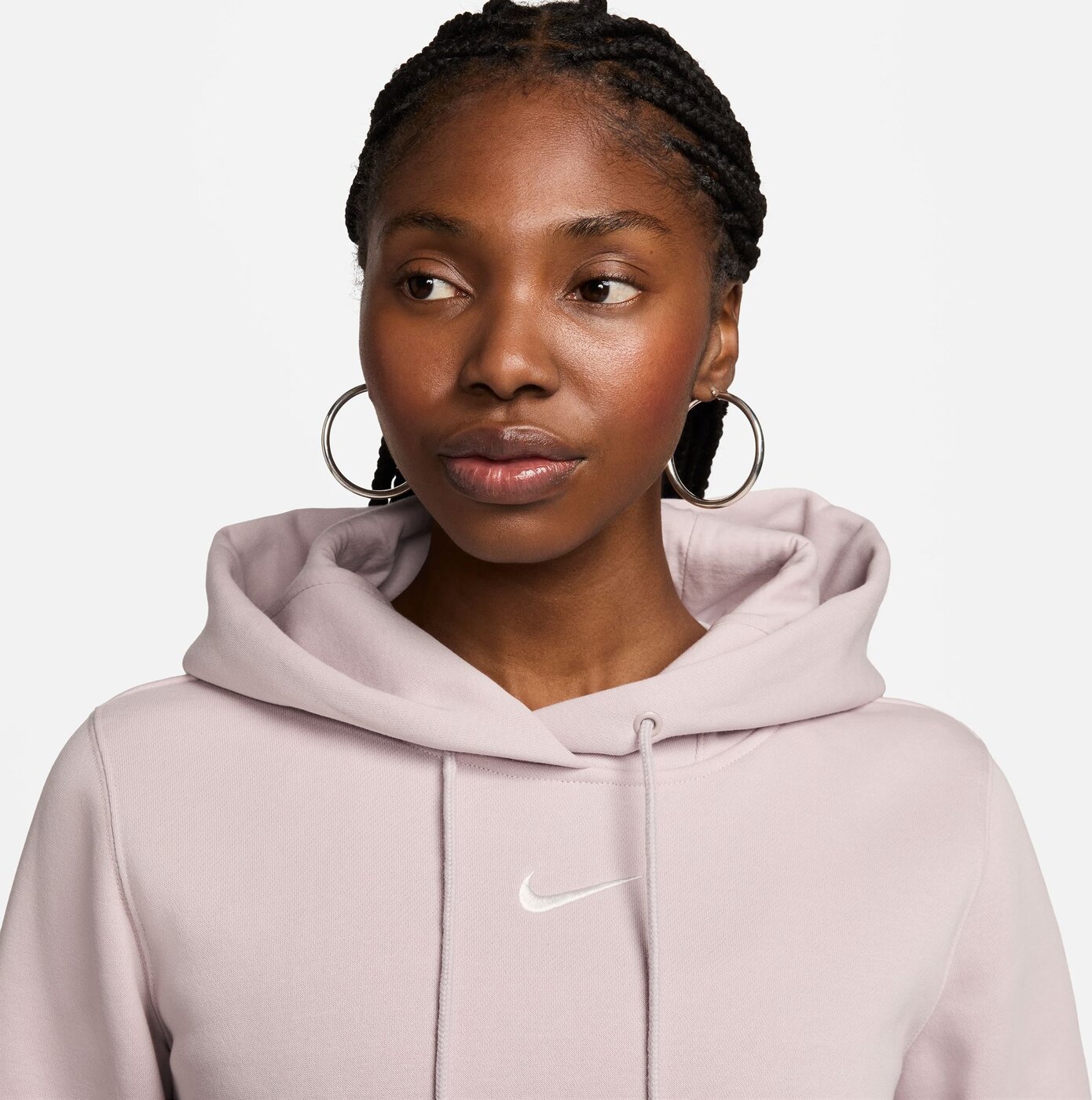 NIKE W NSW PHNX FLC STD PO HOODIE PLATINUM VIOLET/BLACK – Bild 4