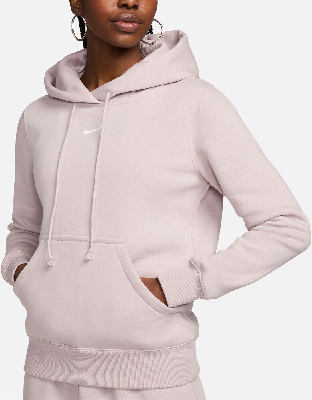 NIKE W NSW PHNX FLC STD PO HOODIE PLATINUM VIOLET/BLACK – Bild 6