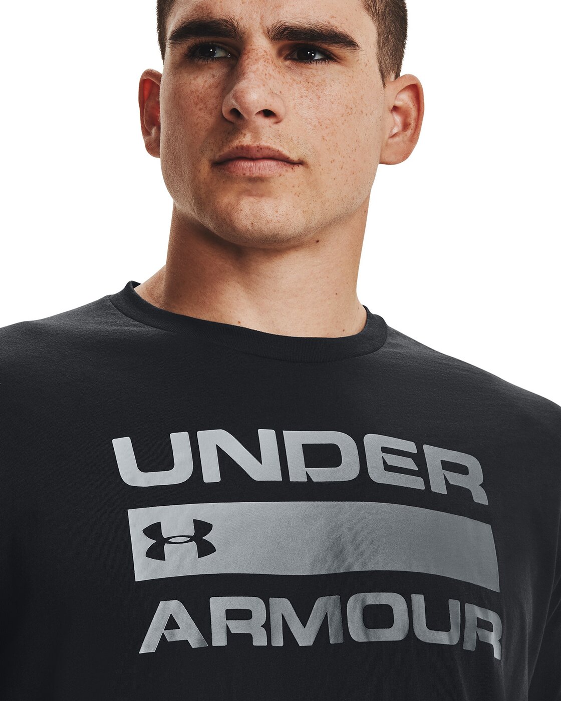 UNDER ARMOUR UA TEAM ISSUE WORDMARK SS BLACK/WHITE-IRON GREY – Bild 4