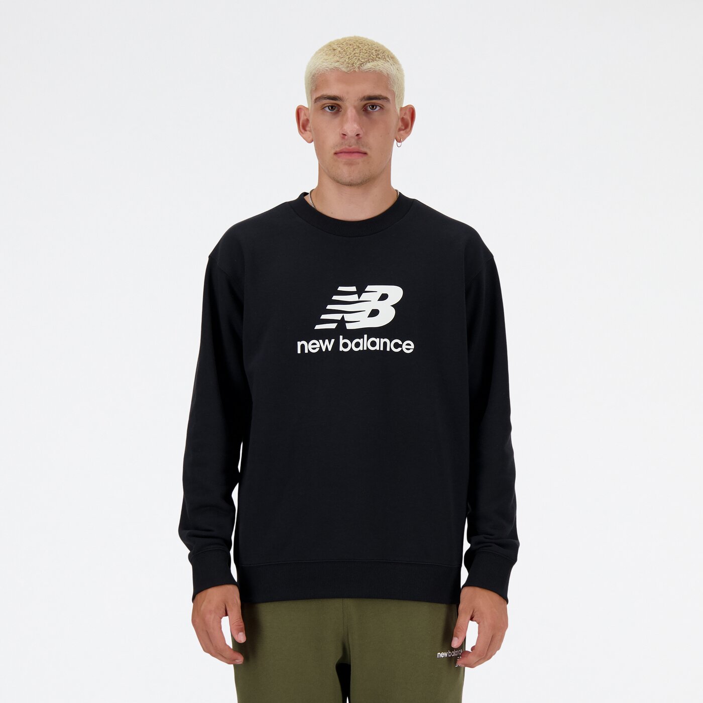 New Balance Sport Essentials French Terry Logo Crew Black
