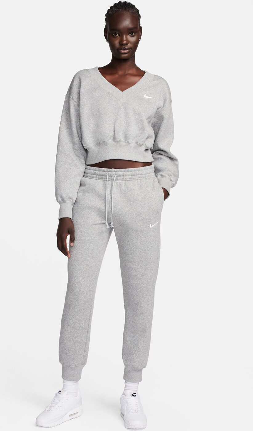 NIKE W NSW PHNX FLC MR PANT STD DK GREY HEATHER/MATTE SILVER/W – Bild 3