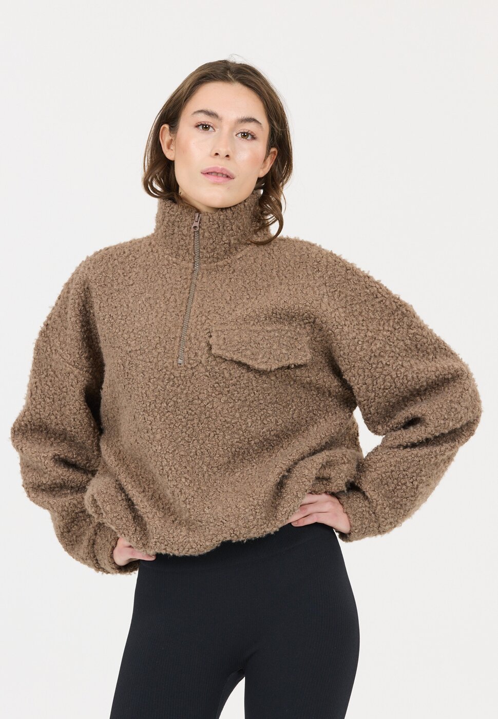 Athlecia Florrie W Sherpa Half zip Walnut – Bild 3
