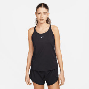 NIKE W NK ONE CLASSIC DF STRPY TANK BLACK/WHITE/WHITE