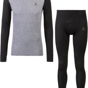 ODLO Set long ACTIVE WARM ECO dark grey melange - grey melan