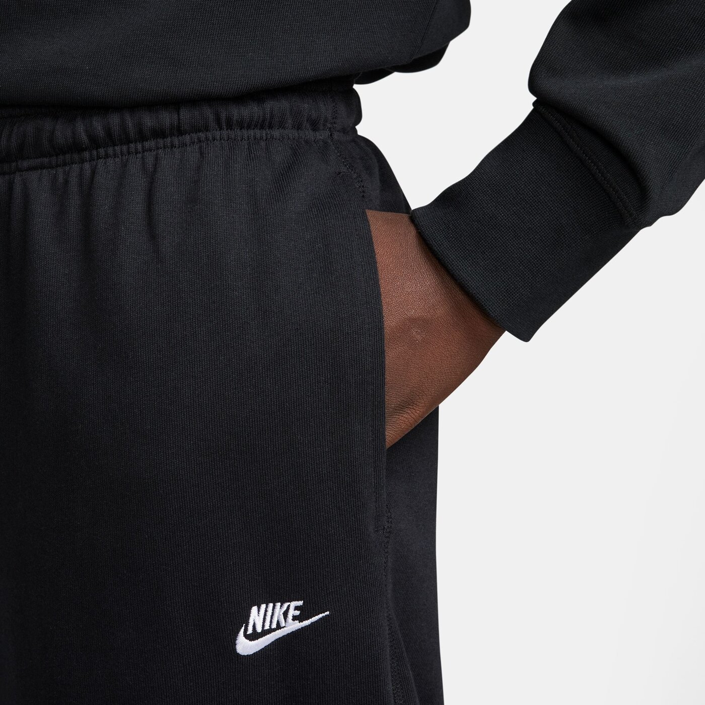 NIKE M NK CLUB KNIT OH PANT BLACK/WHITE/WHITE – Bild 7