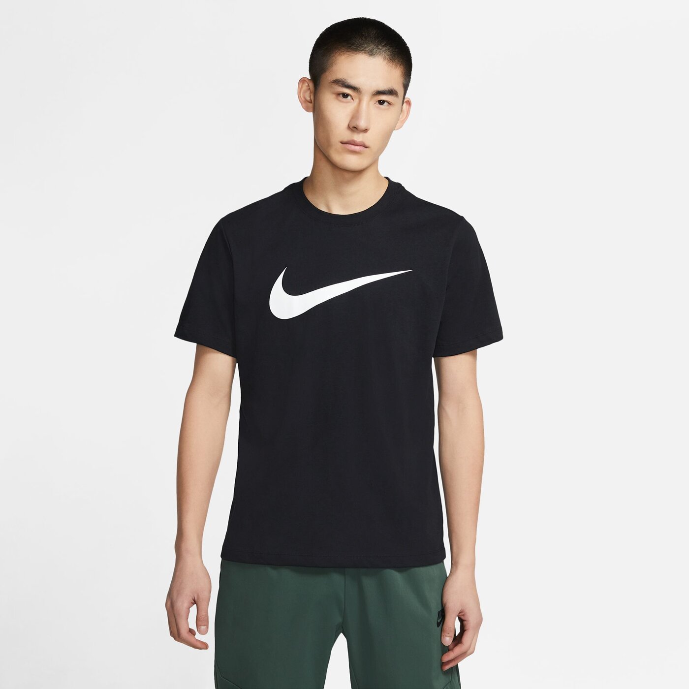 NIKE M NSW TEE ICON SWOOSH BLACK/WHITE/WHITE