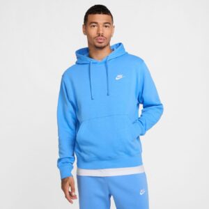 NIKE M NSW CLUB HOODIE PO BB DIFFUSED BLUE/SUMMIT WHITE