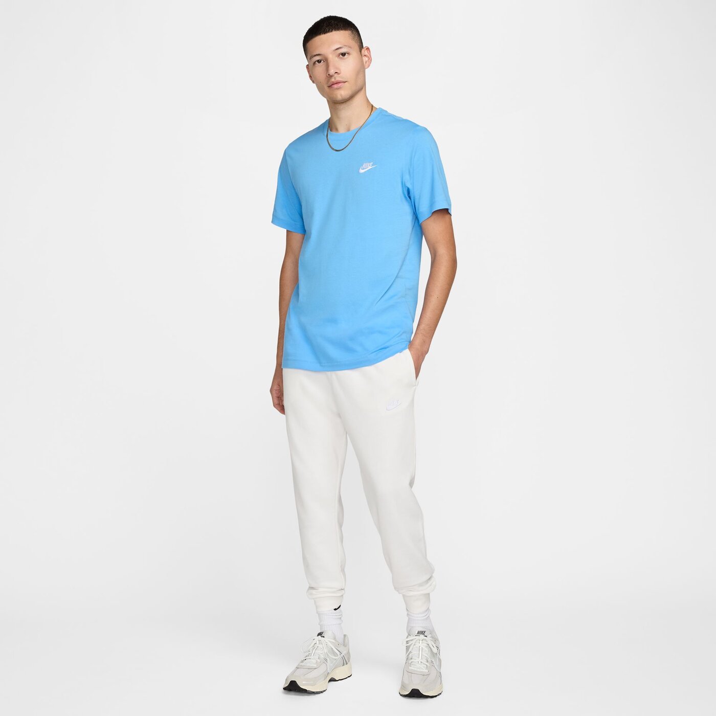NIKE M NSW CLUB TEE DIFFUSED BLUE/SUMMIT WHITE – Bild 3