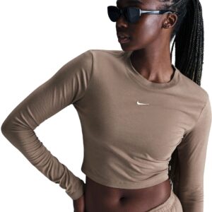 NIKE W NSW NK CHLL KNT LS CRP MINK BROWN/MINK BROWN/MATTE SI