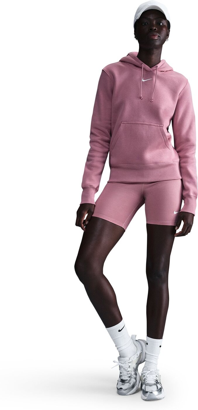 NIKE W NSW PHNX FLC STD PO HOODIE BARELY ROSE/WHITE/BARELY ROSE – Bild 4