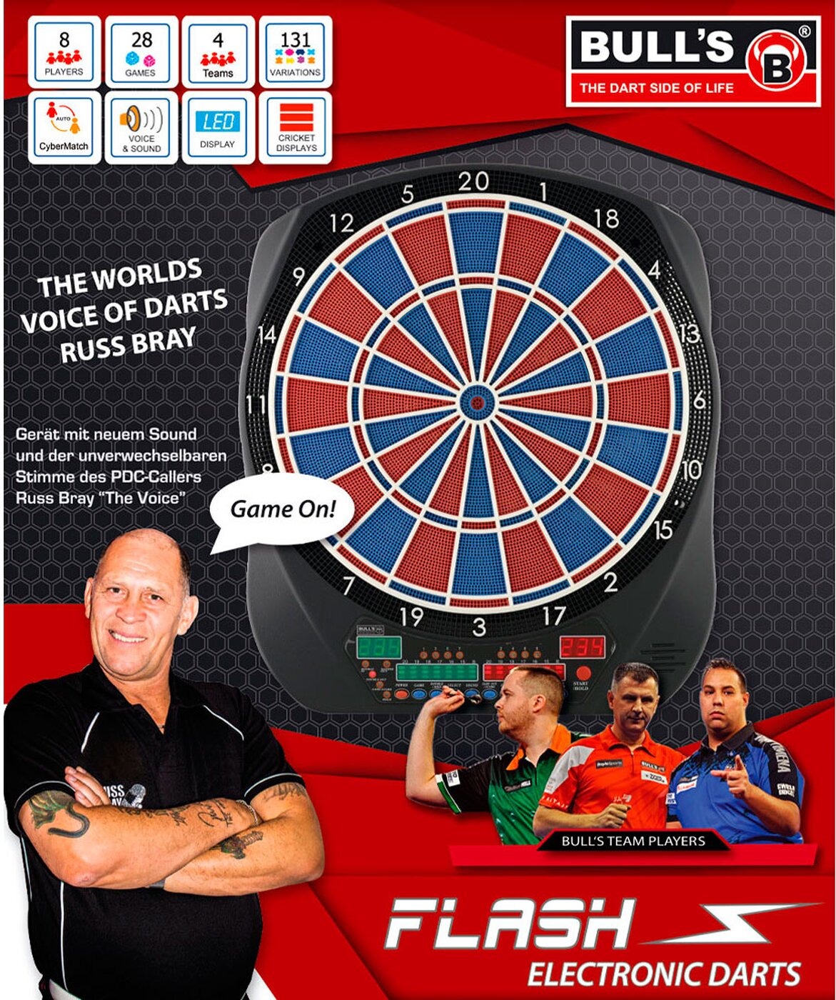 BULL´S BULL'S Flash RB Sound Elektronik Dartboard DIVERSE DESIGNS – Bild 2