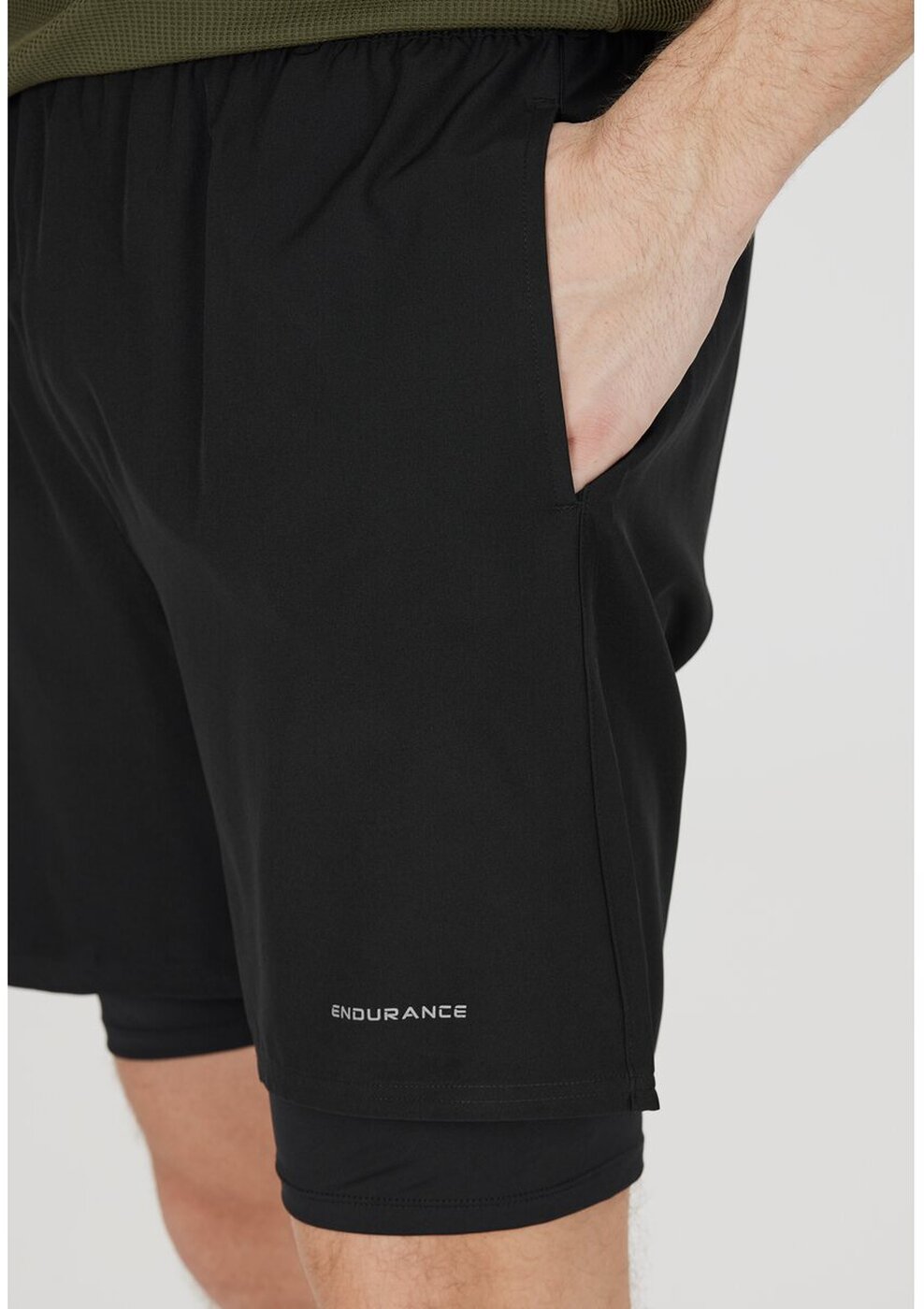 Endurance Kros M 2-in-1 Shorts Black – Bild 7