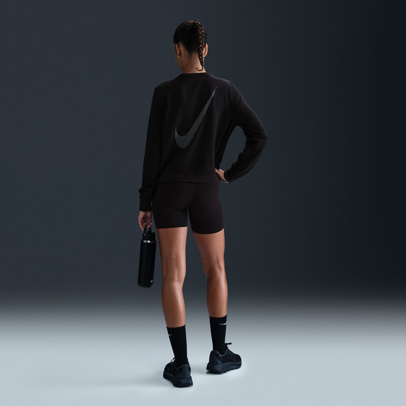 NIKE W NK ONE DF CREW HBR TT BLACK/WHITE/WHITE – Bild 7